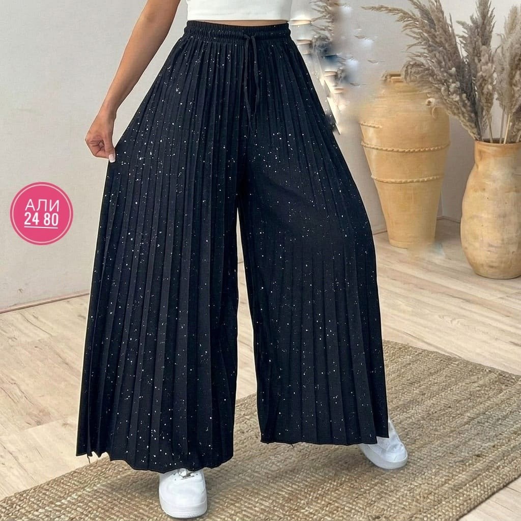 женские плиссированные брюки палаццо,женские широкие брюки,брюки палаццо,шифоновые брюки,брюки женские из тонкого шифона плиссированные широкие штаны