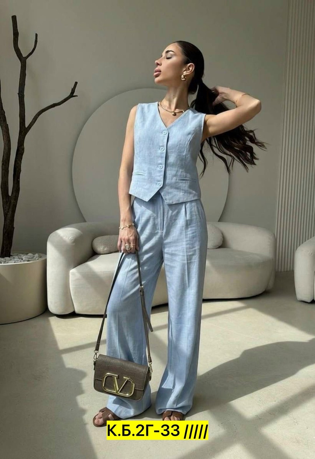 костюм двойка,брючный костюм,женские костюмы,костюм льняной брючный с жилетом much love,стильные костюмы