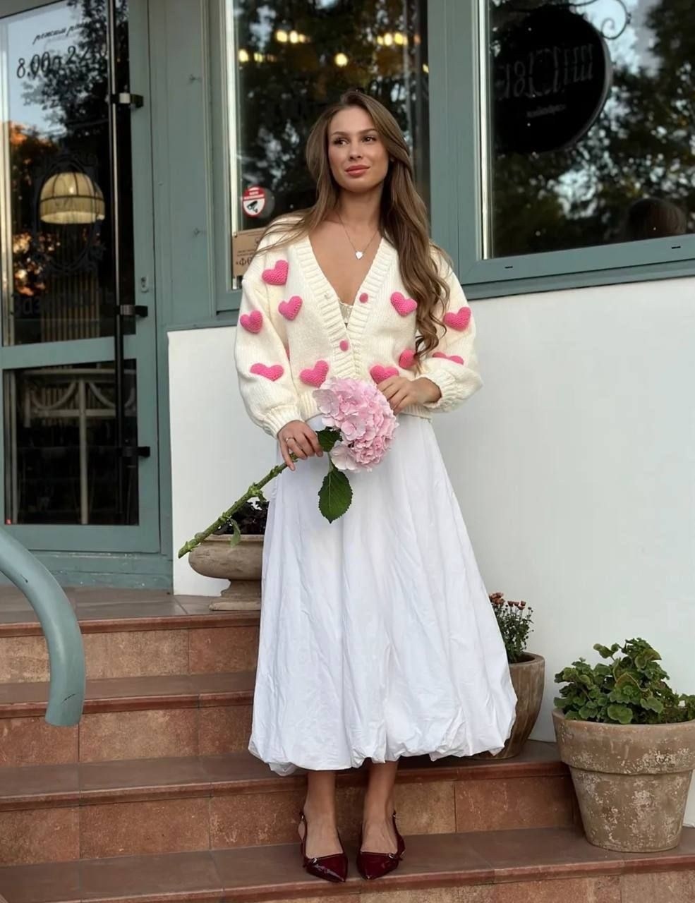 кардиган с сердечками,кардиган вязаное,кофта кардиган,кардиган для малышей,детский кардиган