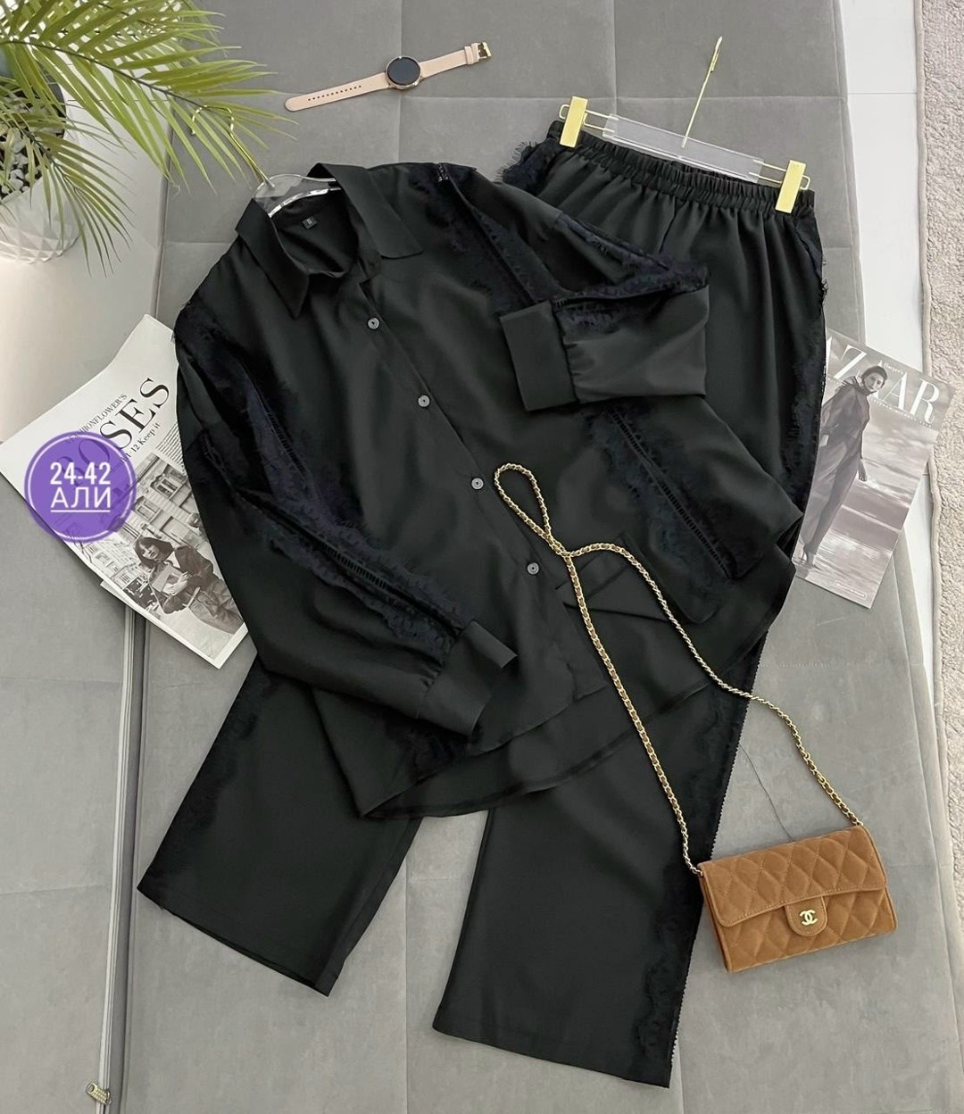 женский брючный костюм двойка,женский брючный костюм двойка арт. 772456,модная ,брючный костюм двойка женский арт. 776756,костюм двойка гипюр