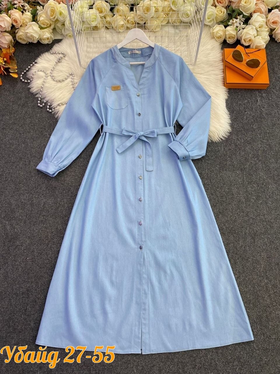 джинсовое платье,джинсовое платье женское,джинсовое платье сарафан миди style spark цвет деним голубой,джинсовое платье миди,платье