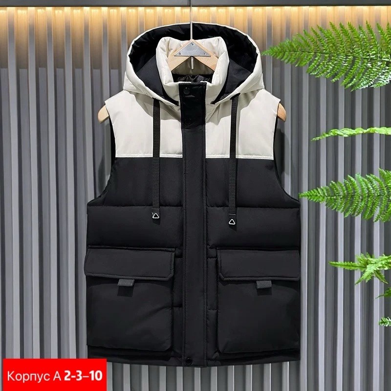 жилет мужской зеленый,жилет мужской,теплый жилет с капюшоном,теплый жилет,жилет