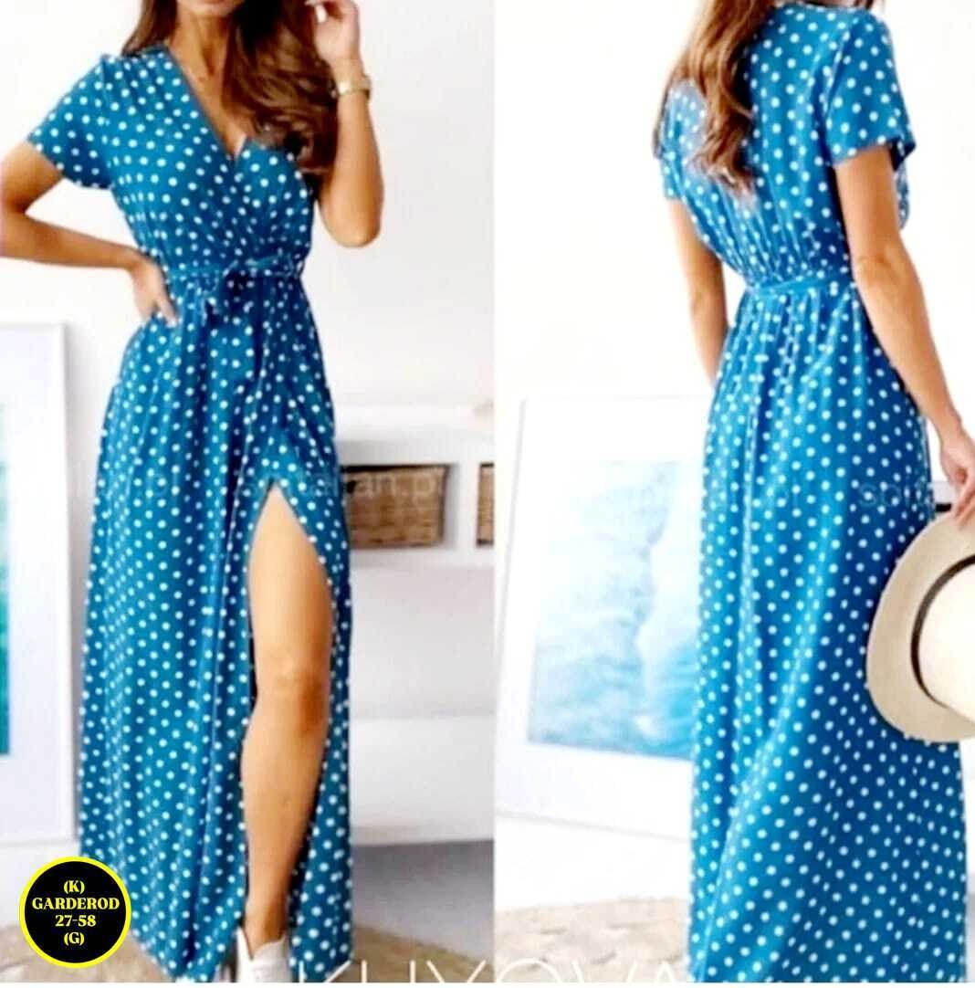 длинное платье в горошек,летнее длинное платье,летнее платье,платье длинное,женское платье в горошек