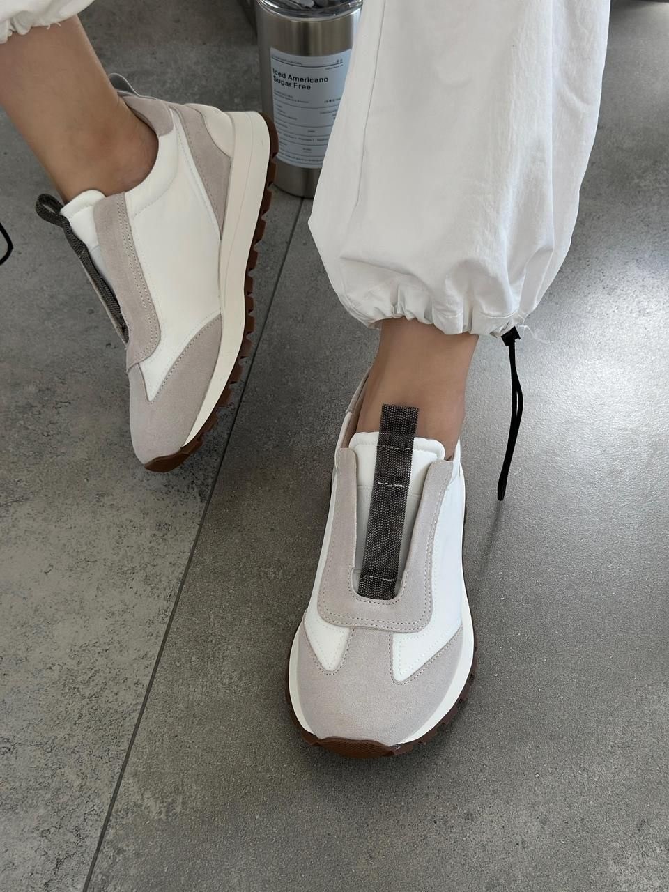 brunello cucinelli кроссовки,комбинированные кроссовки brunello cucinelli,кроссовки brunello cucinelli 232mzsfg2127 white-beige,,женские кроссовки brunello cucinelli