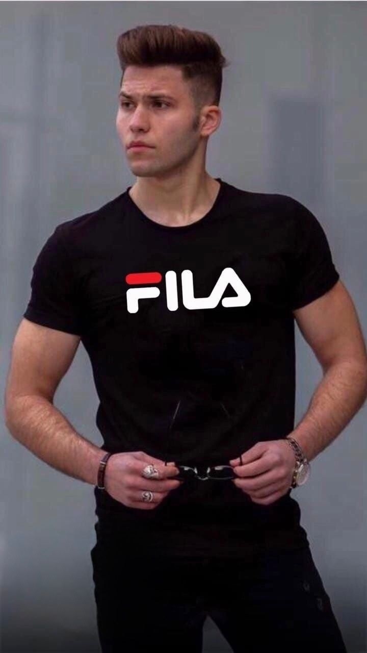 мужская футболка,белая мужская футболка,модные футболки 2026 мужские,мужские футболки fila,мужская футболка с принтом