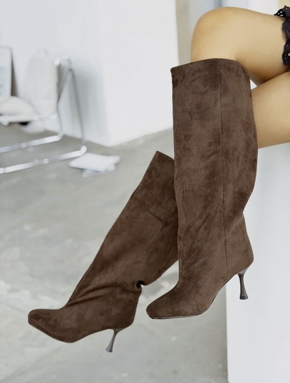 ,замшевые сапоги,женские сапоги,коричневые сапоги, женская