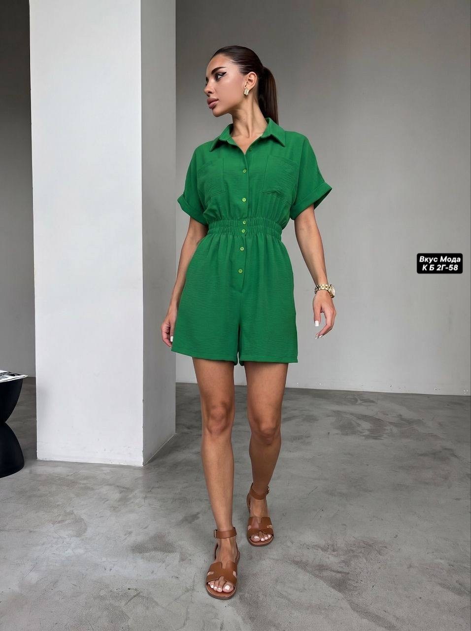 комбинезон женский летний,женские комбинезоны,летние комбинезоны,зеленый комбинезон с шортами