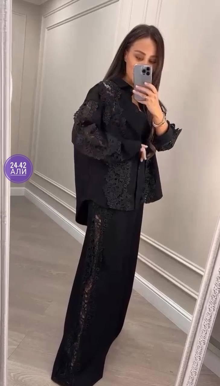 женский брючный костюм двойка,женский брючный костюм двойка арт. 772456,модная ,брючный костюм двойка женский арт. 776756,костюм двойка гипюр