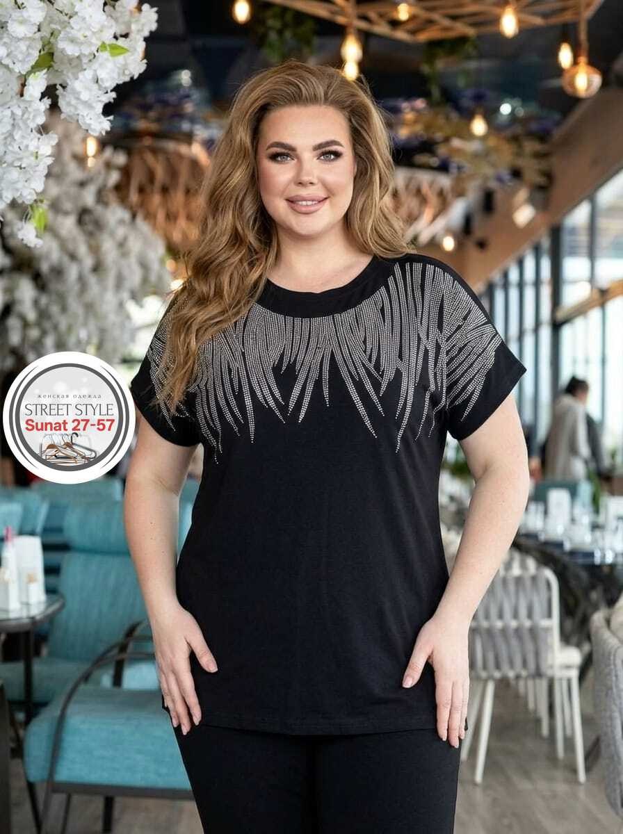 футболки женские больших размеров,футболки женская,,женская футболка оверсайз со стразами,майка женская