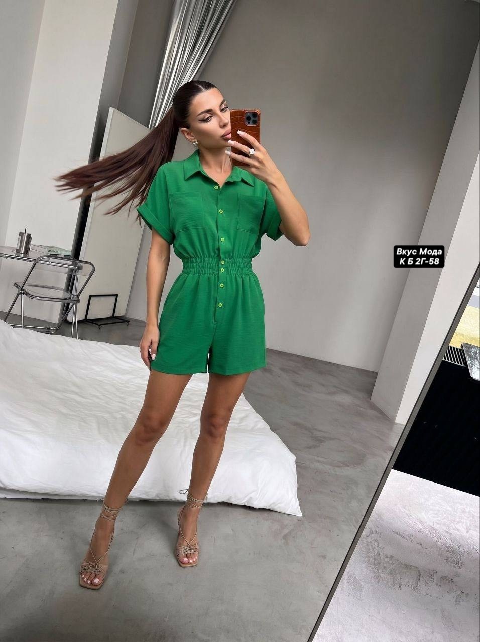 комбинезон женский летний,женские комбинезоны,летние комбинезоны,зеленый комбинезон с шортами