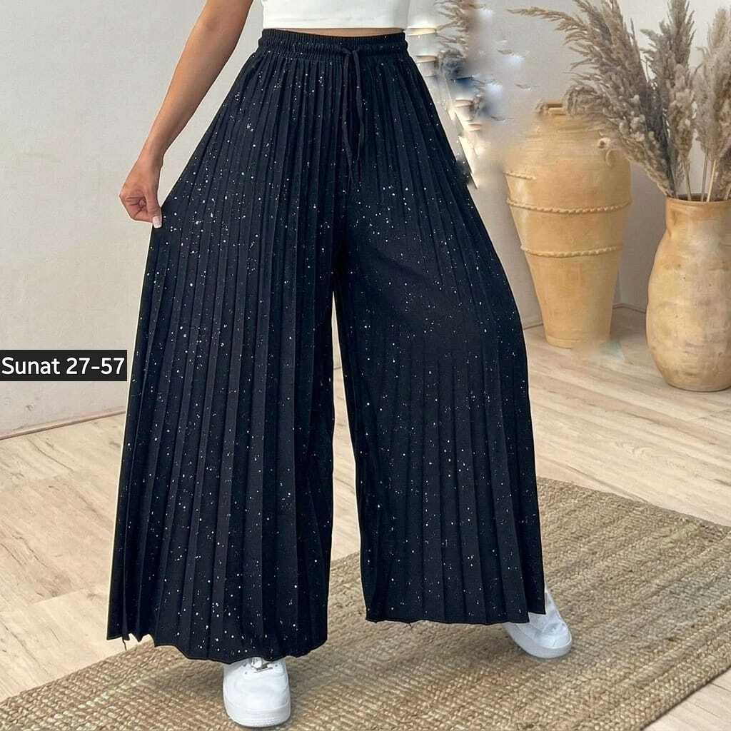 брюки из плиссированной ткани черные,брюки женские свободные повседневные с широкими штанинами,брюки плиссированные,брюки плиссе,штаны плиссированные широкие