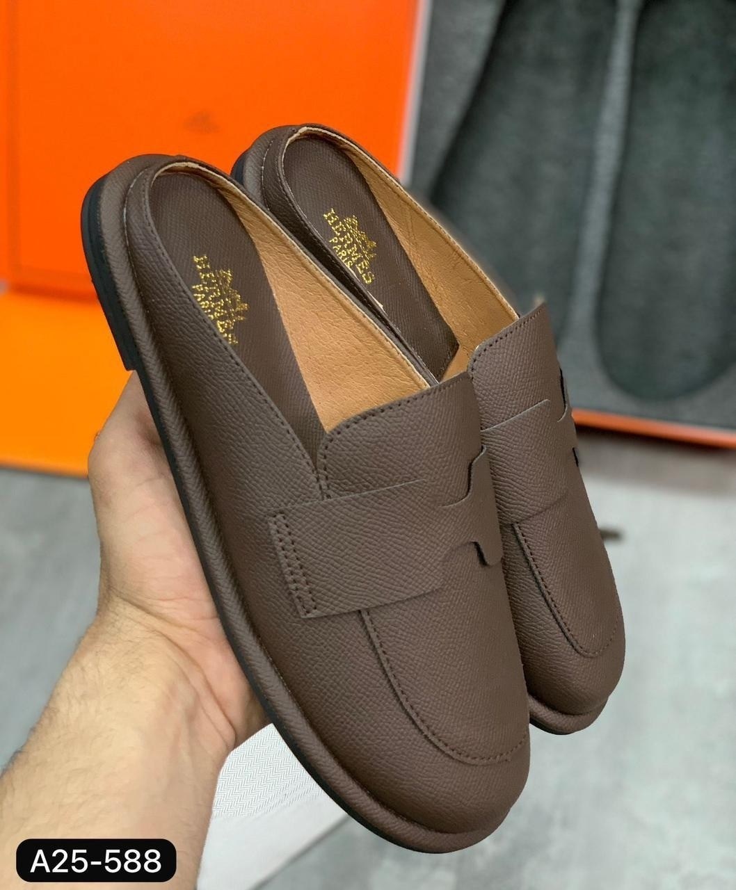 ,мюли кожаные, женская,обуви,эрмес