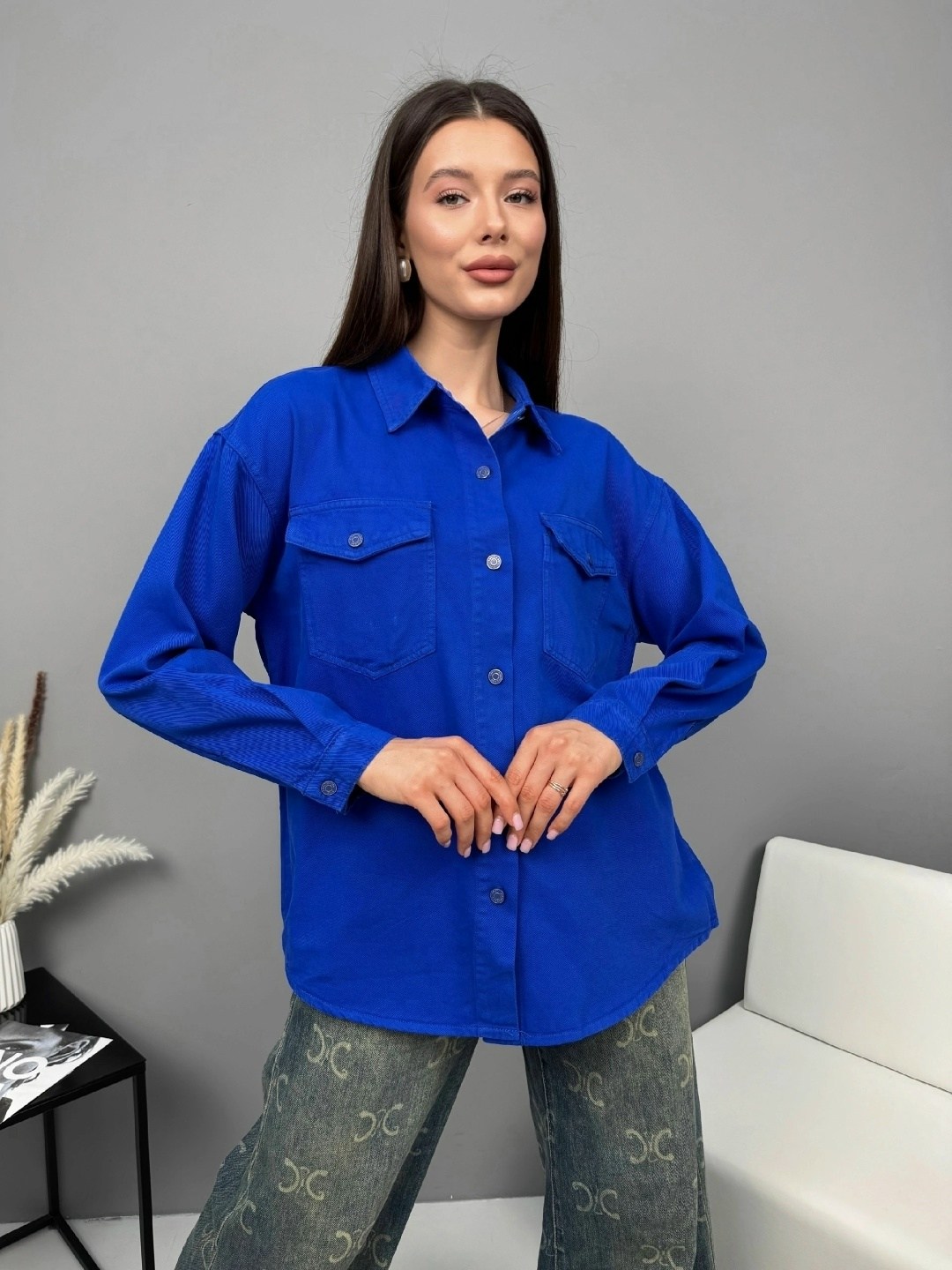 рубашка джинсовая оверсайз,джинсовая рубашка женская,женская рубашка,рубашка женская синяя,рубашка джинсовая