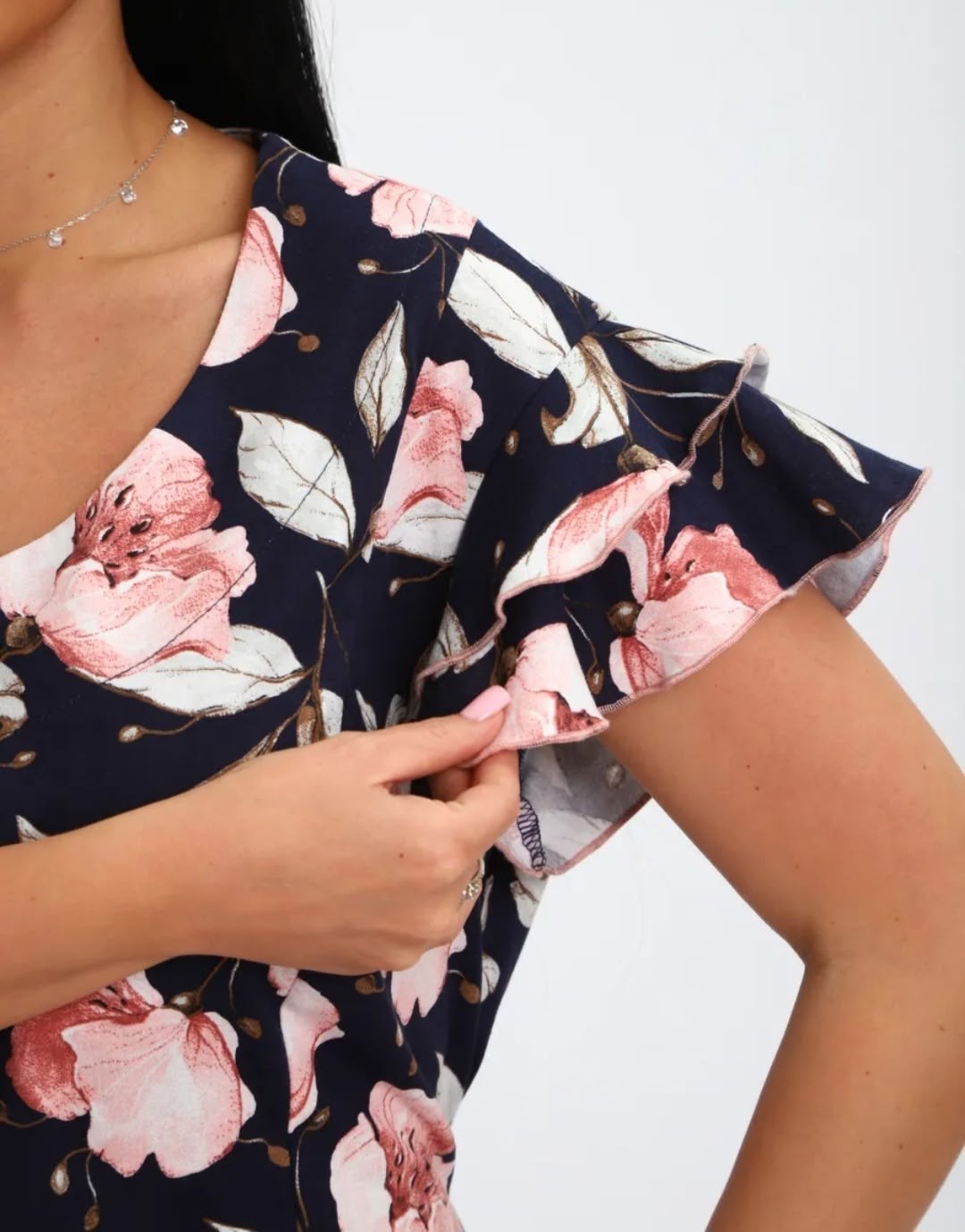 халат женский,халат женский трикотаж,халат женский домашний,платье женской,халат женский 46663 сине-розовый