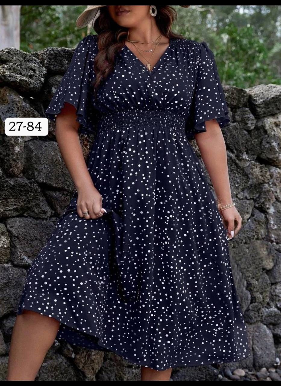 женственное платье в горошек,летнее женское платье,нарядное платье,платья для полных,платья в горошек