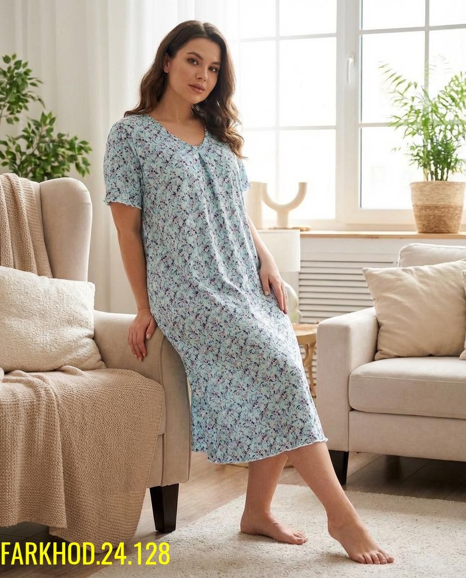 женская ночная сорочка,ночная сорочка,платье домашнее женское,сорочка 42291 натали голубая,платья для женщин