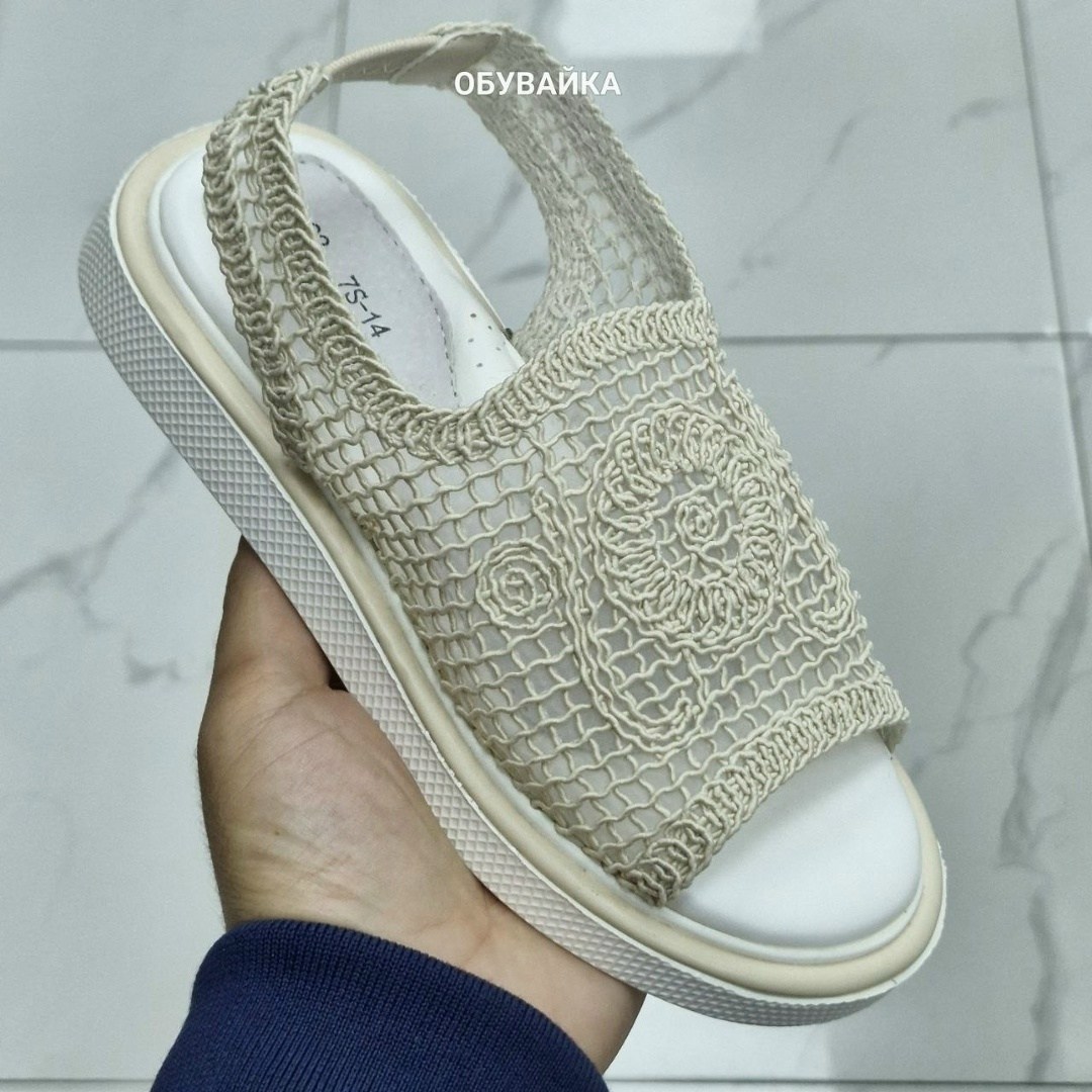 ,босоножки женские,босоножки летние,тканевые босоножки,вязаные босоножки