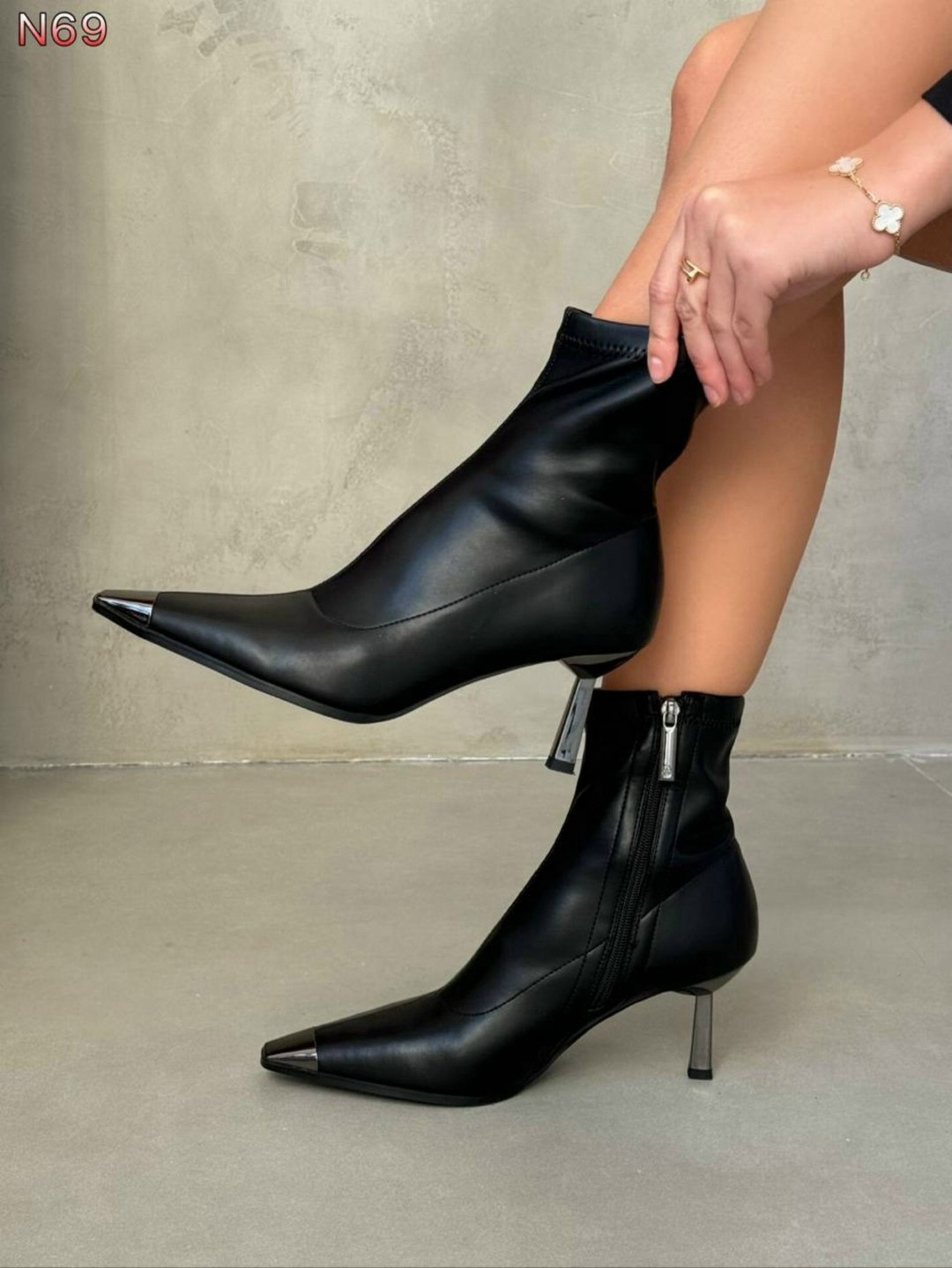 ботильоны на шпильке демисезонные yourbox,ботильоны на шпильке,ботильоны женские,ботильоны модные,ботильоны чулки демисезонные на каблуке matmazel цвет черный