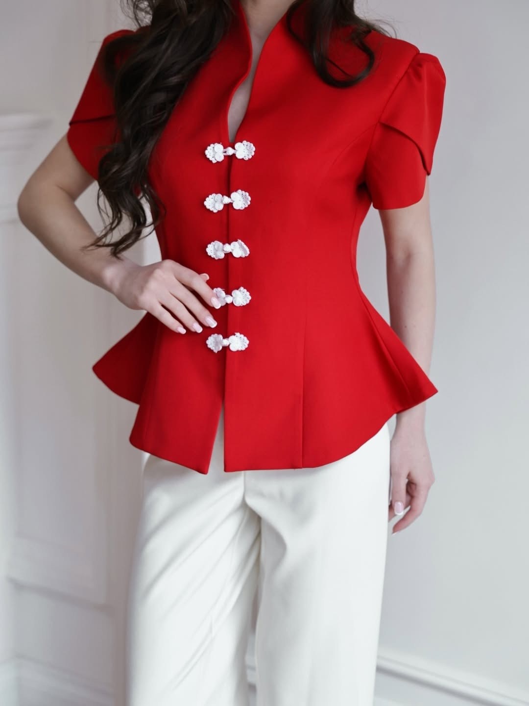 жакет с баской,жакеты,жакет женский,жакет "коралловый" с баской,костюм