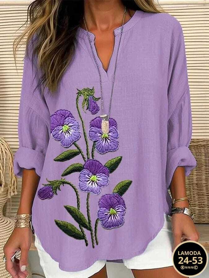 блузка женская,женская кофта фиолетовая,женская рубашка из хлопка и льна,женская кофта,рубашка женская