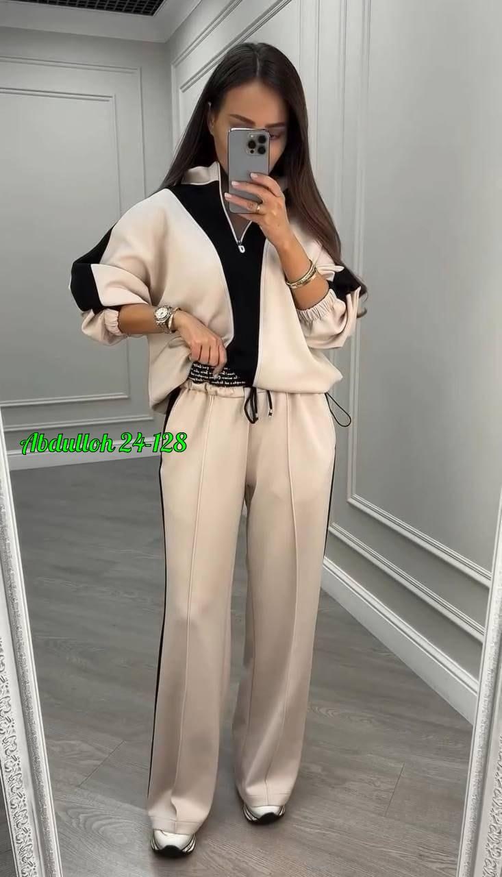 костюм двойка женская,костюм двойка,костюм спорт шик alexia m 488669952,женский костюм двойка ткань креп,костюм спортивный женский