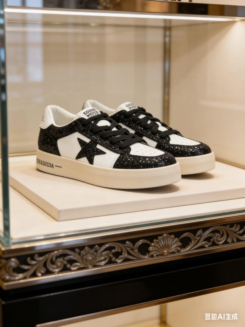 ,golden goose black glitter hi star sneakers,golden goose black glitter sneakers,golden goose hi star sneakers black glitter upper,голден гус кеды черные