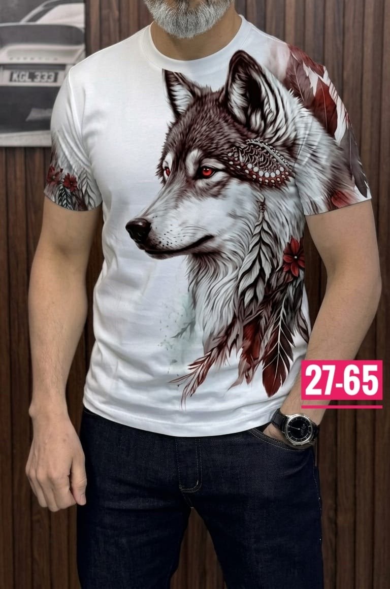 мужская футболка с принтом волка,футболки мужские,футболка с волками,футболки для мужчин,мужская футболка с принтом