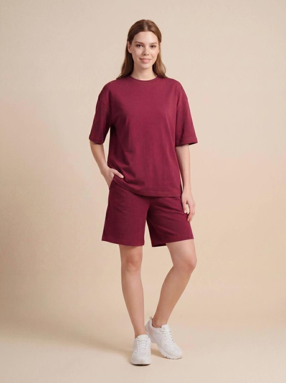 костюм женский,бордовый костюм с шортами женский,костюм женский с шортами,костюм из футера унисекс бордовый,костюм женский из футера