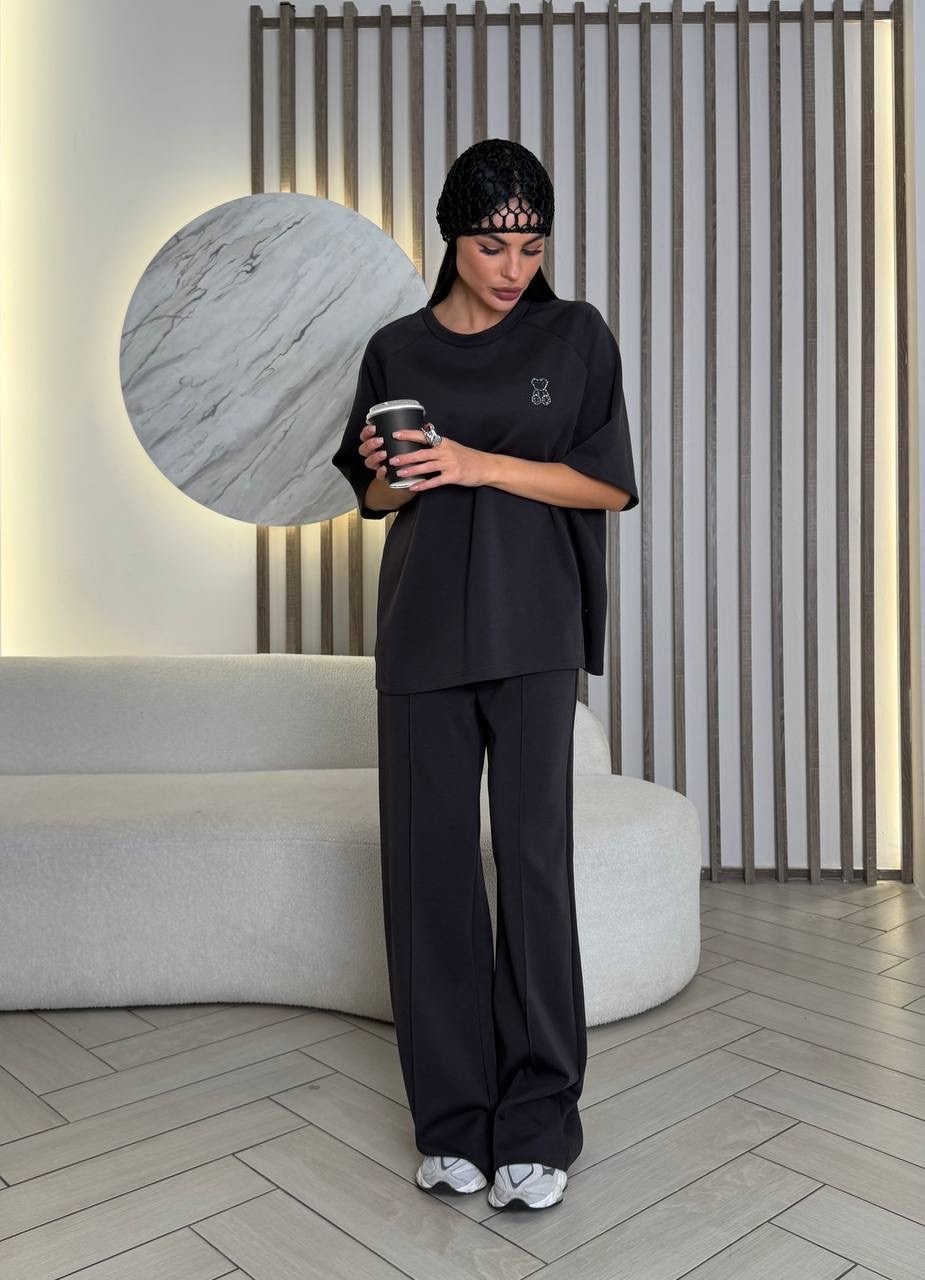 костюм оверсайз,женские костюмы,костюм трикотажный,свитшот и брюки