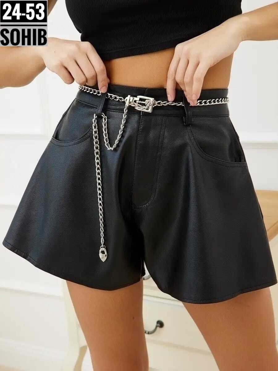 шорты кожаные,женские кожаные шорты,шорты женские из экокожи,шорты женские бренда maxadorre из экокожи,юбка шорты кожаные