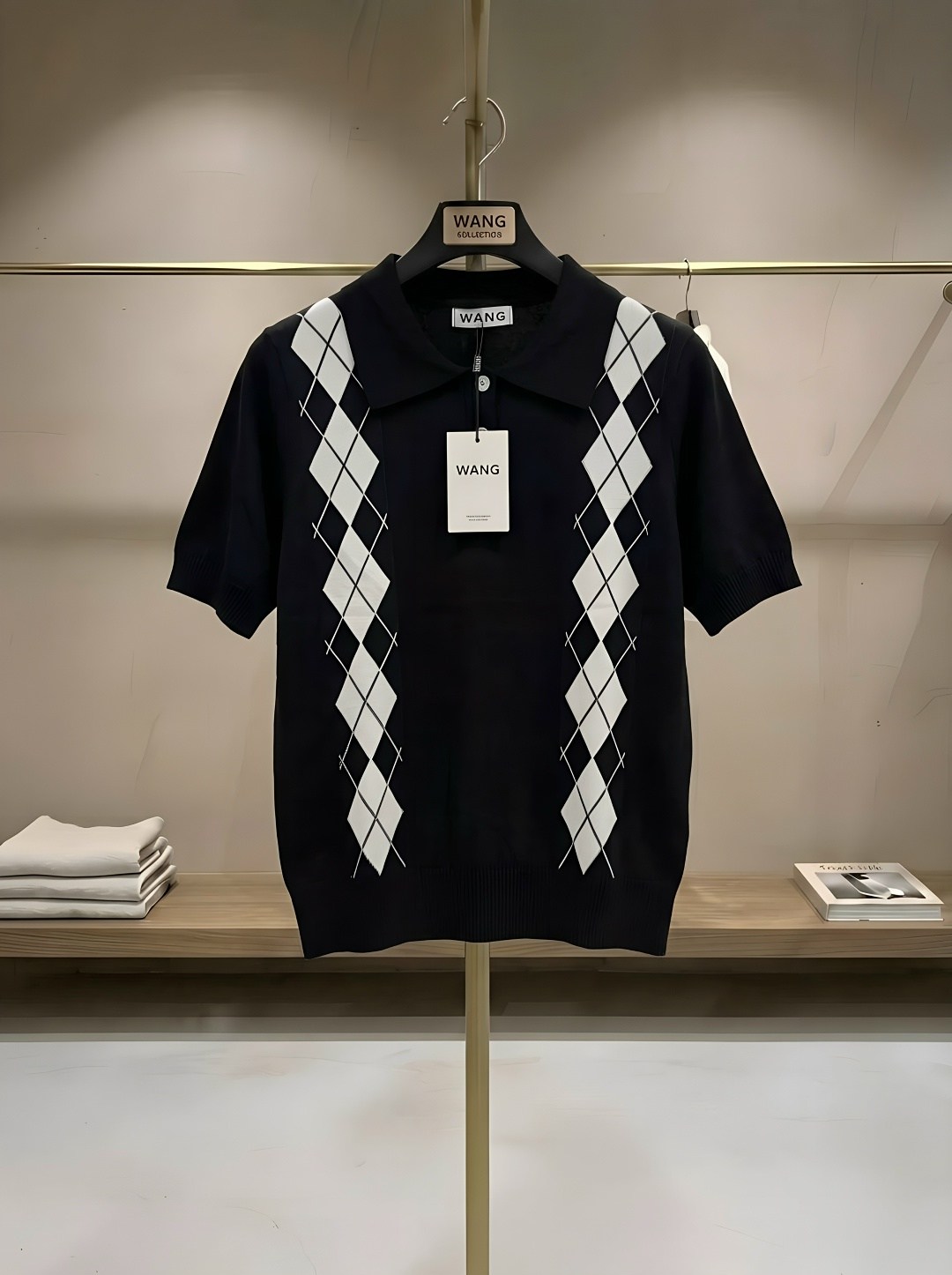 свитер поло,свитер в корейском стиле,свитер в клетку