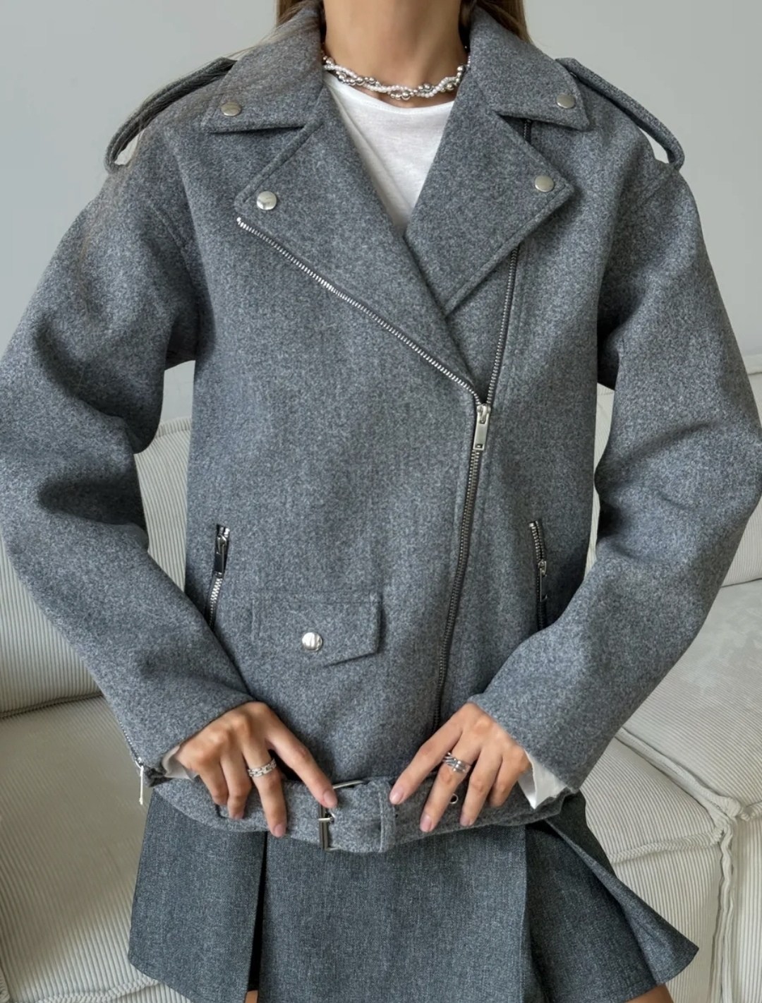 косуха шерстяная куртка из пальтовой ткани,куртка из пальтовой ткани,демисезонная куртка,куртка косуха драповая оверсайз chauzi,куртка женская