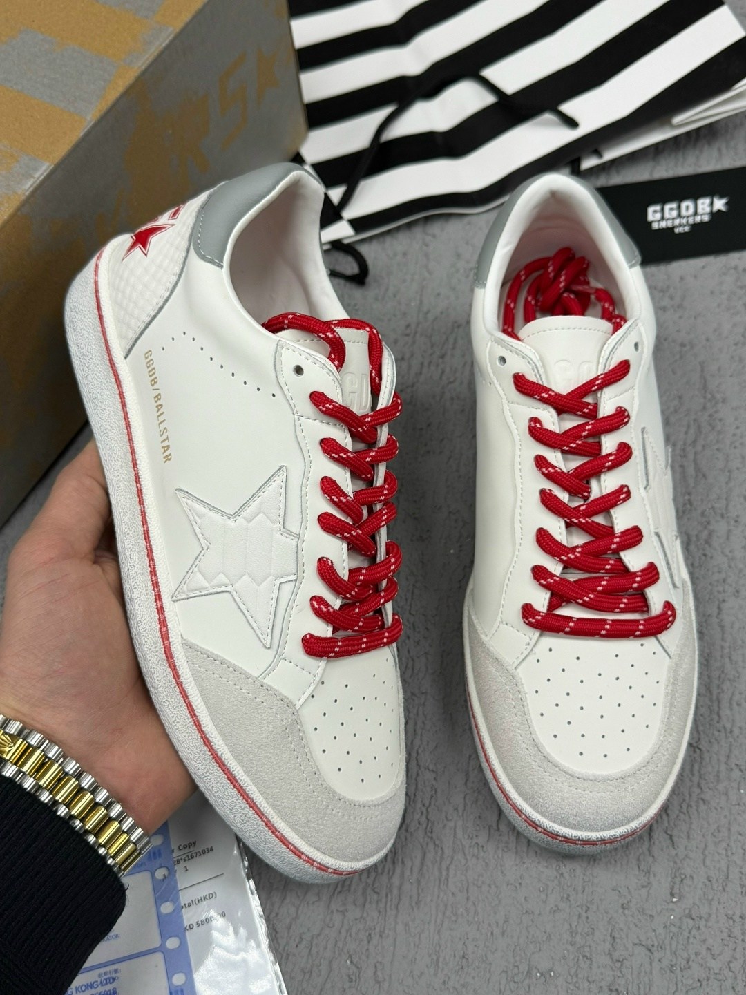 кроссовки golden goose ball-star low белый красный,кроссовки golden goose,кеды golden goose "ball star" красные,кроссовки,кеды golden goose