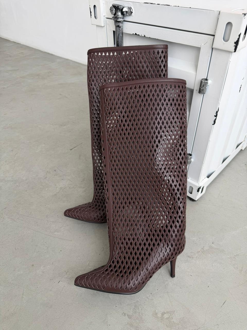 модные сапоги,коричневые сапоги,сапоги на каблуках,высокие сапоги, женская