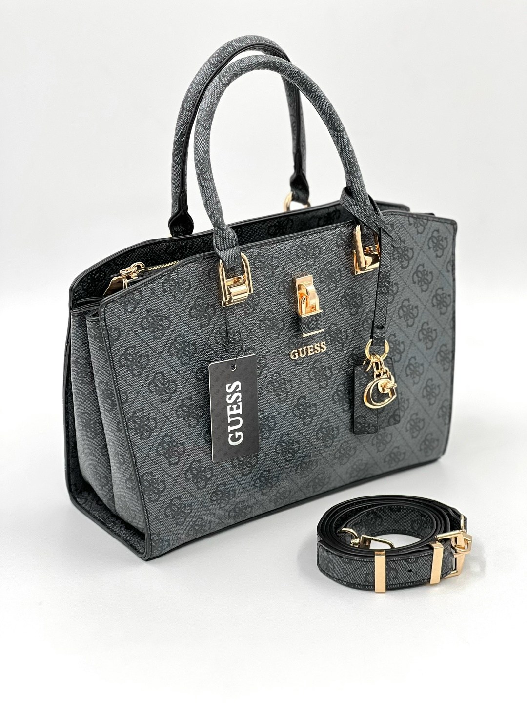 сумка женская guess,сумка guess,сумка женская guess тоут,сумка женская guess hwsb8675060 темно-серый,сумка guess оригинал