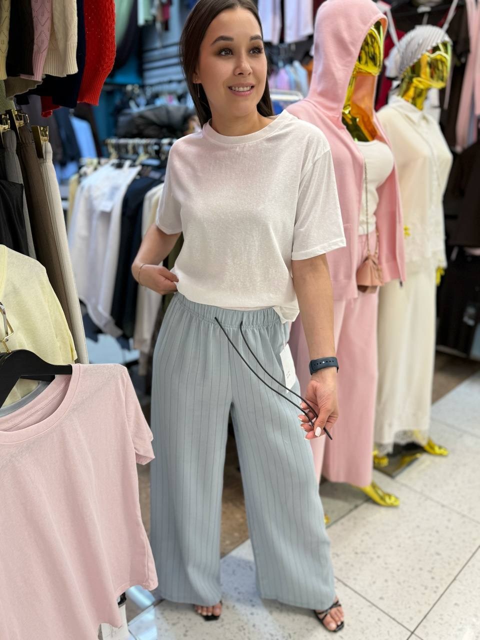 брюки женские широкие,широкие брюки,брюки-палаццо женские плиссированные с широкими штанинами,шифоновые брюки,брюки модные