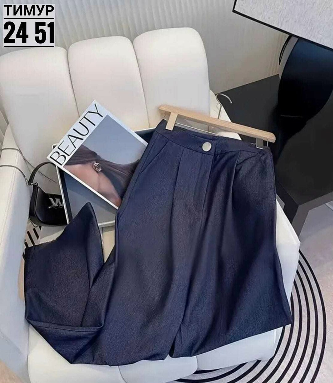 костюм двойка с брюками,джинсовый костюм брючный палаццо с жилетом vera nova,брючные костюмы женские,костюм