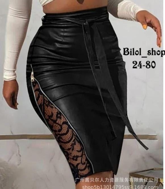 кожаная юбка с кружевом,кожаная юбка женская,кожаная юбка,юбка из экокожи,юбка эко кожа