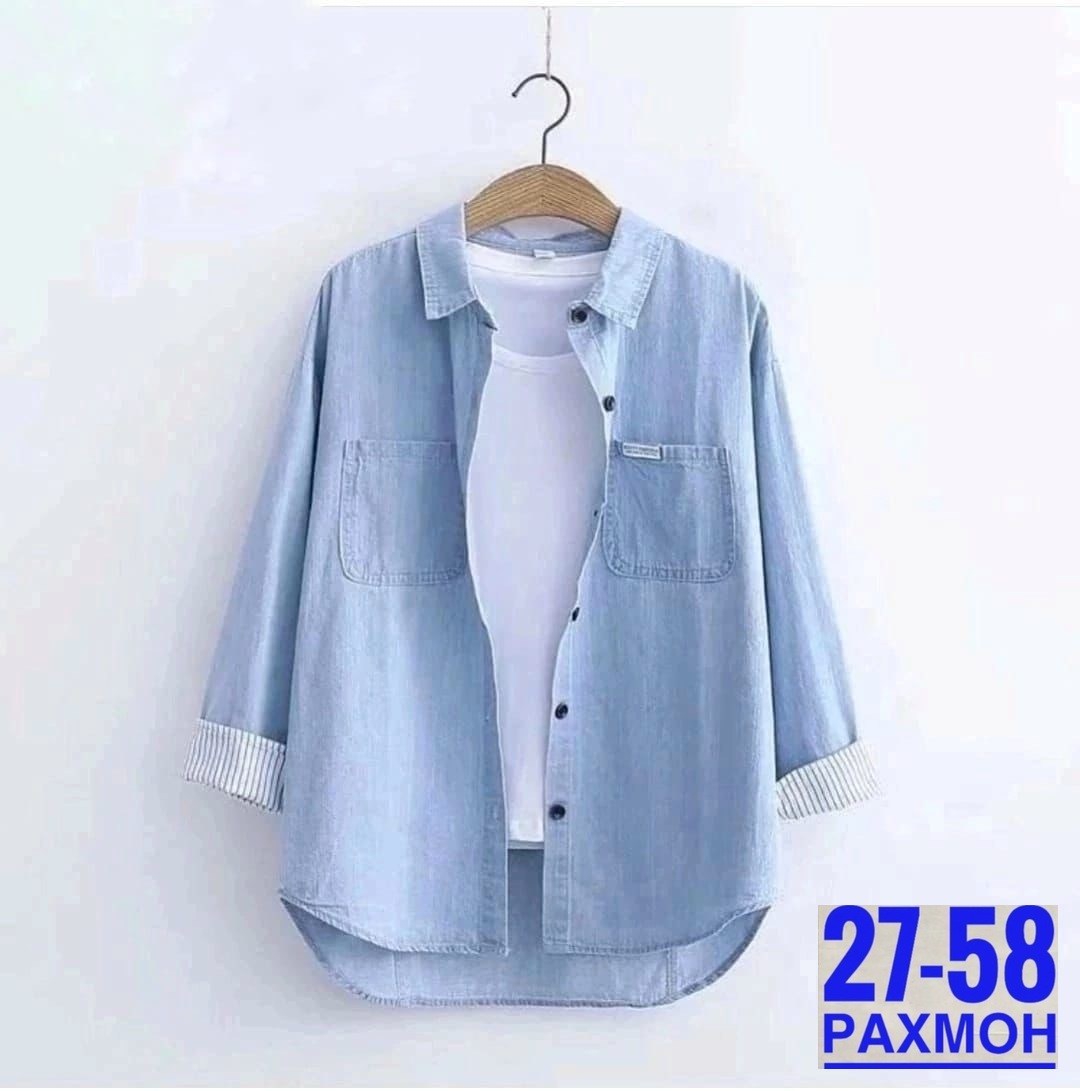 рубашка женская джинсовая,джинсовая рубашка женская 2026,женская джинсовая рубашка с длинным рукавом,рубашка женская голубая,рубашка с длинным рукавом джинсовая