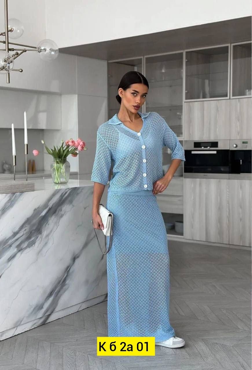 женский костюм трикотажный двойка,костюм ажурной вязки,вязаный костюм с юбкой,костюм женский с юбкой,вязаный костюм