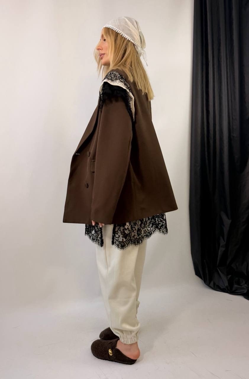 жакет с кружевом,жакет,