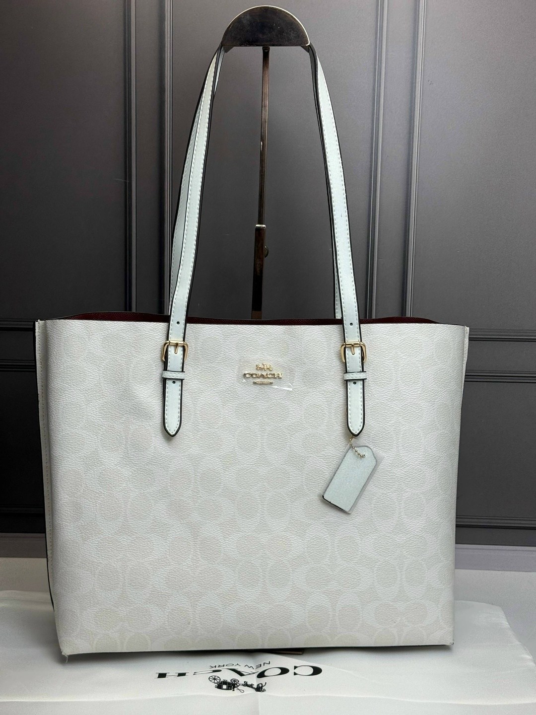 coach mollie tote in signature canvas,сумка шоппер coach,coach mini city tote signature canvas cn733 black/brown,сумка-тоут coach,сумка женская coach