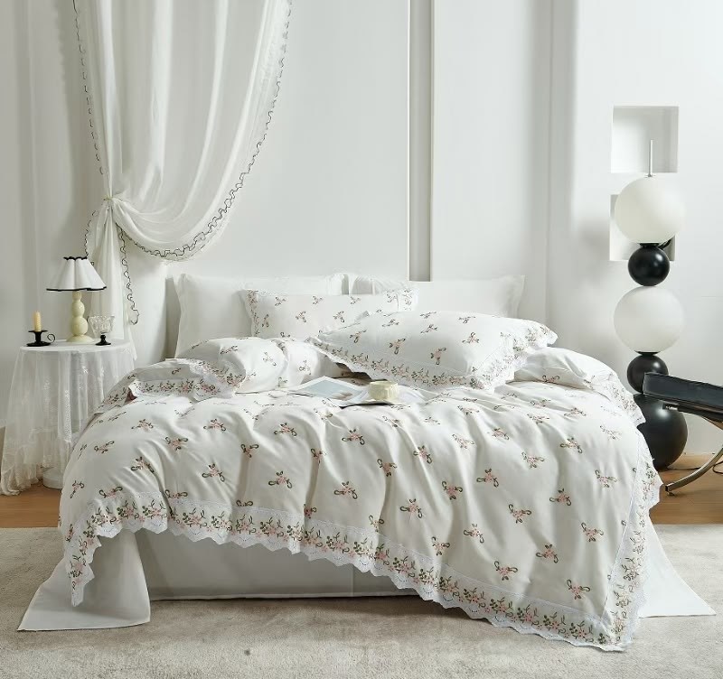 комплект постельного белья,постельное белье,роскошный комплект постельного белья,комплект постельного белья с вышивкой,комплект постельного белья в стиле принцессы