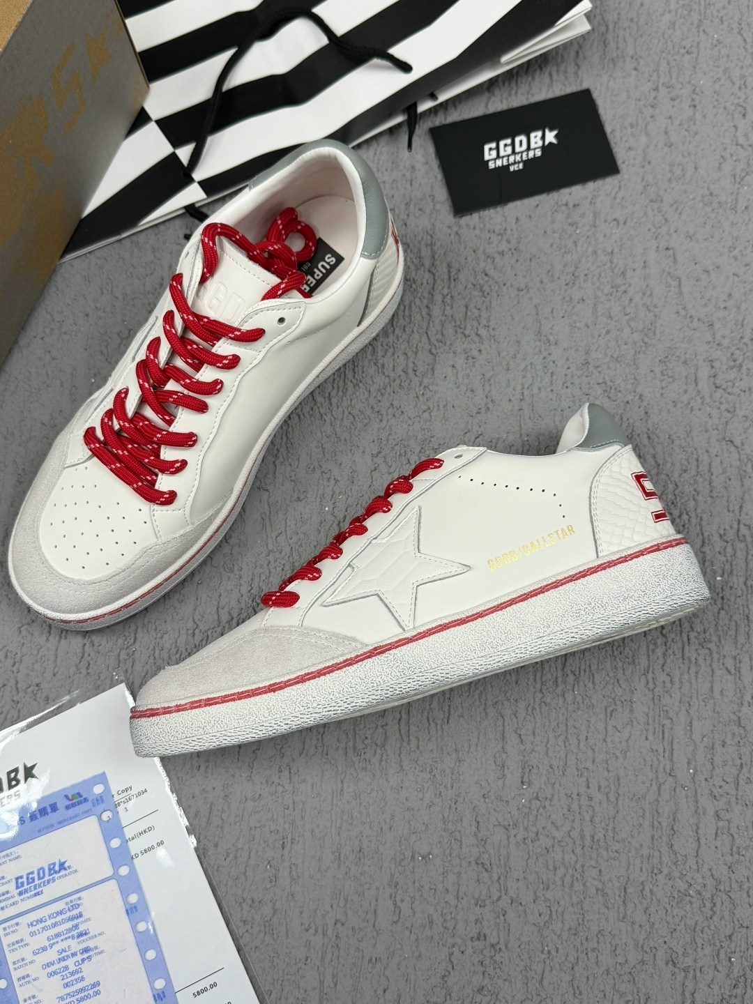 кроссовки golden goose ball-star low белый красный,кроссовки golden goose,кеды golden goose "ball star" красные,кроссовки,кеды golden goose