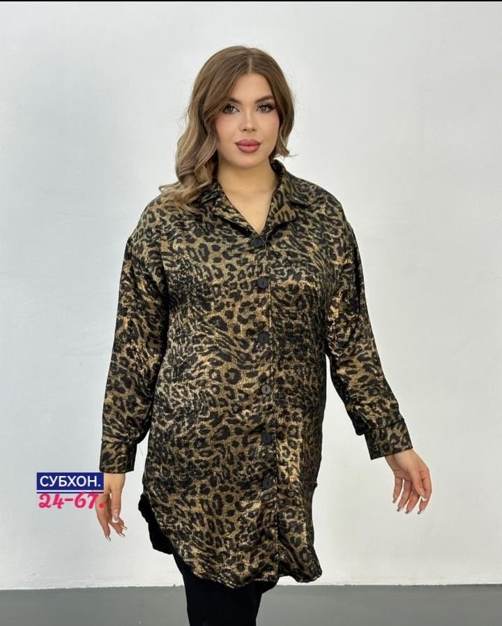 леопардовая рубашка,женская блузка,блузка туника,рубашка женская,блузка большого размера туника мода плюс 250340066
