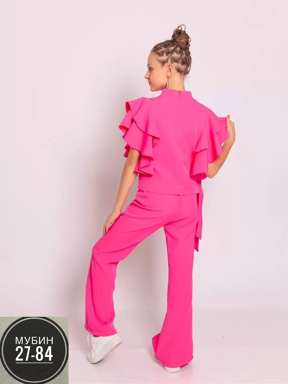костюм брючный нарядный с воланами для подростка lemada brand,костюм брючный нарядный для девочки,праздничный брючный костюм для девочек,брючный костюм для девочки,брючный костюм нарядный