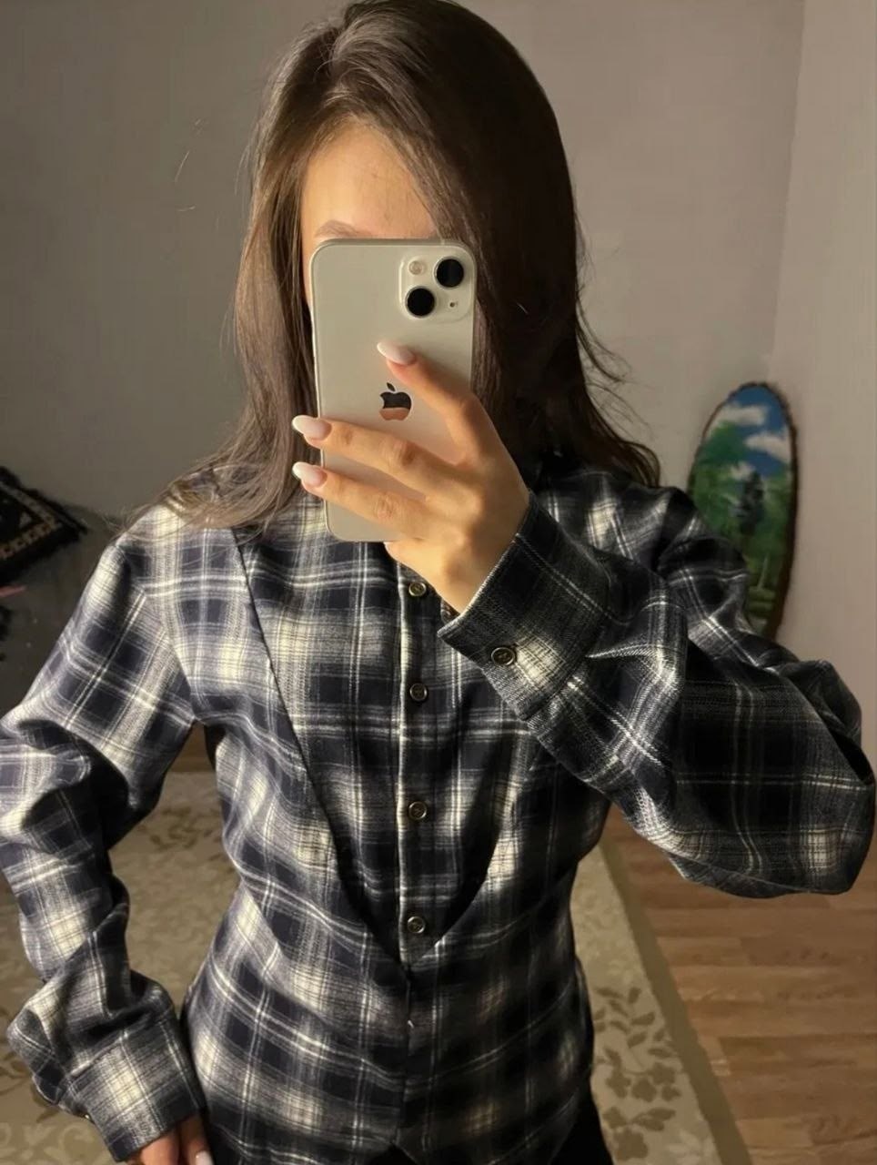 рубашка в клетку оверсайз со стразами perferita,женская рубашка в клетку,рубашка женская оверсайз в клетку,черная рубашка в клетку женская,рубашка в клетку