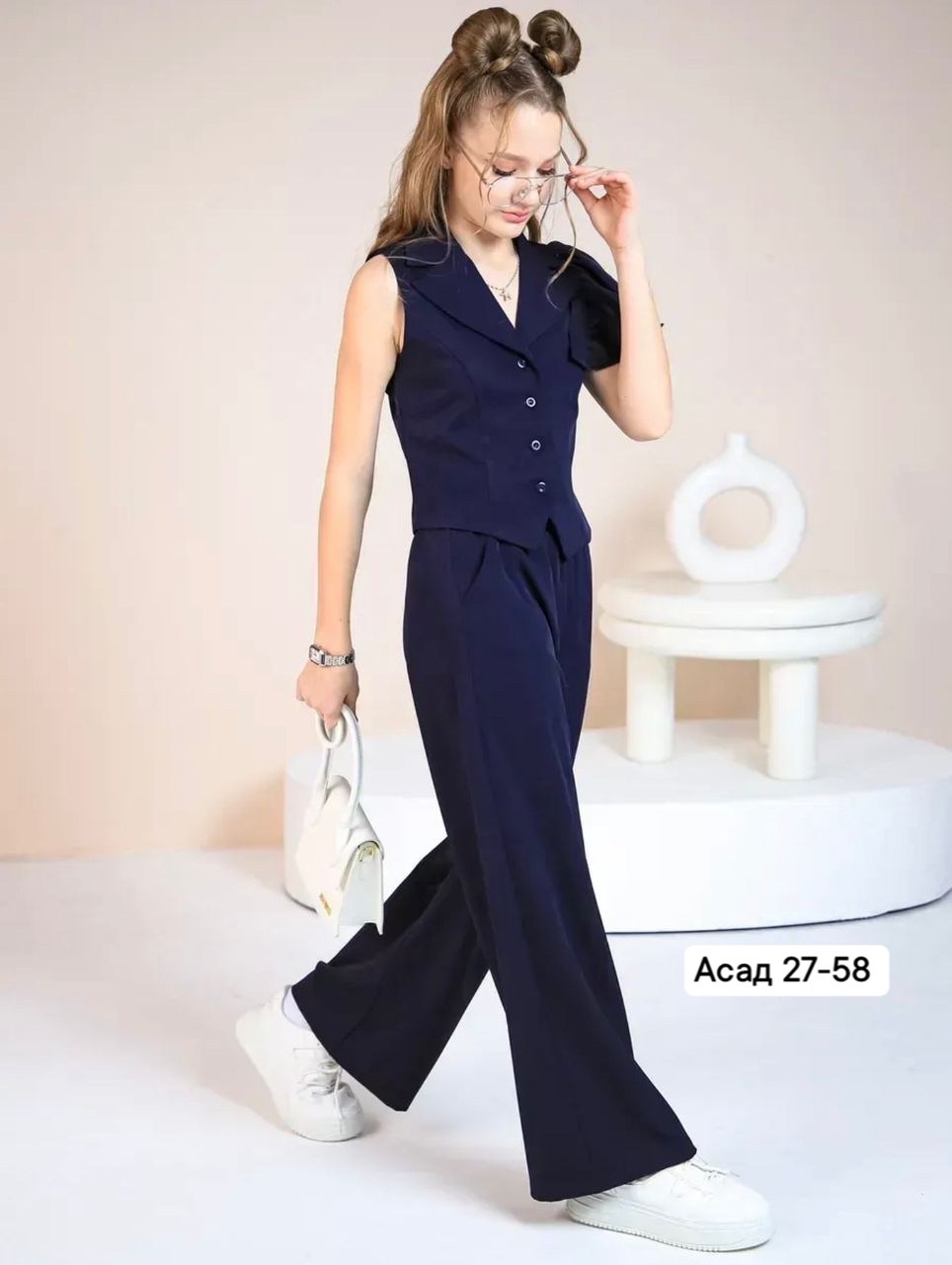 брючный костюм,школьный брючный костюм,костюм школьный брючный с жилетом jutetti,брючный костюм для девочек,костюм брючный с жилетом