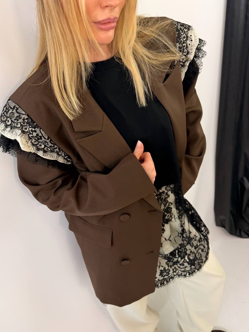 жакет с кружевом,жакет,