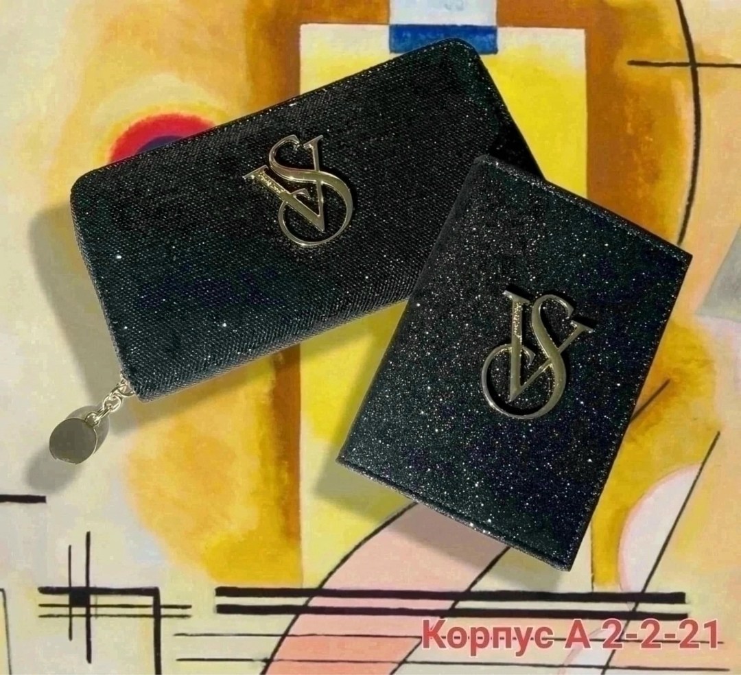 набор кошелек и обложка для паспорта женские,обложка на паспорт виктория сикрет,женские кошельки,кошелек обложка,набор кошелек